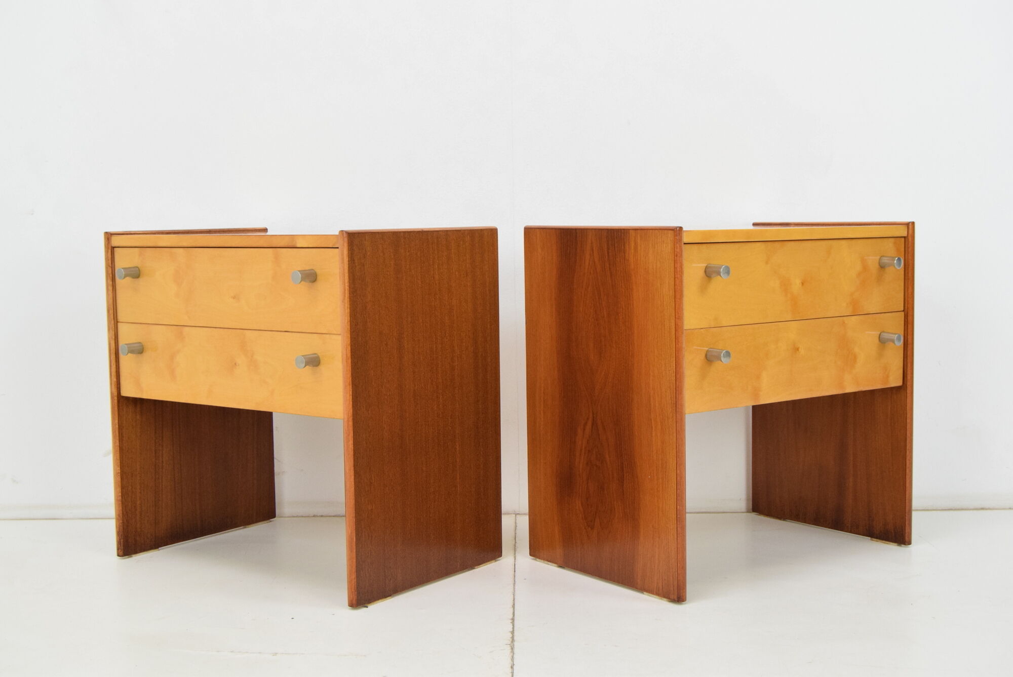 Pair of mid-century Bedside Tables,Bucovice,1970