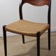Scandinavian chair model 71 by Niels Otto Moller in teak and rope