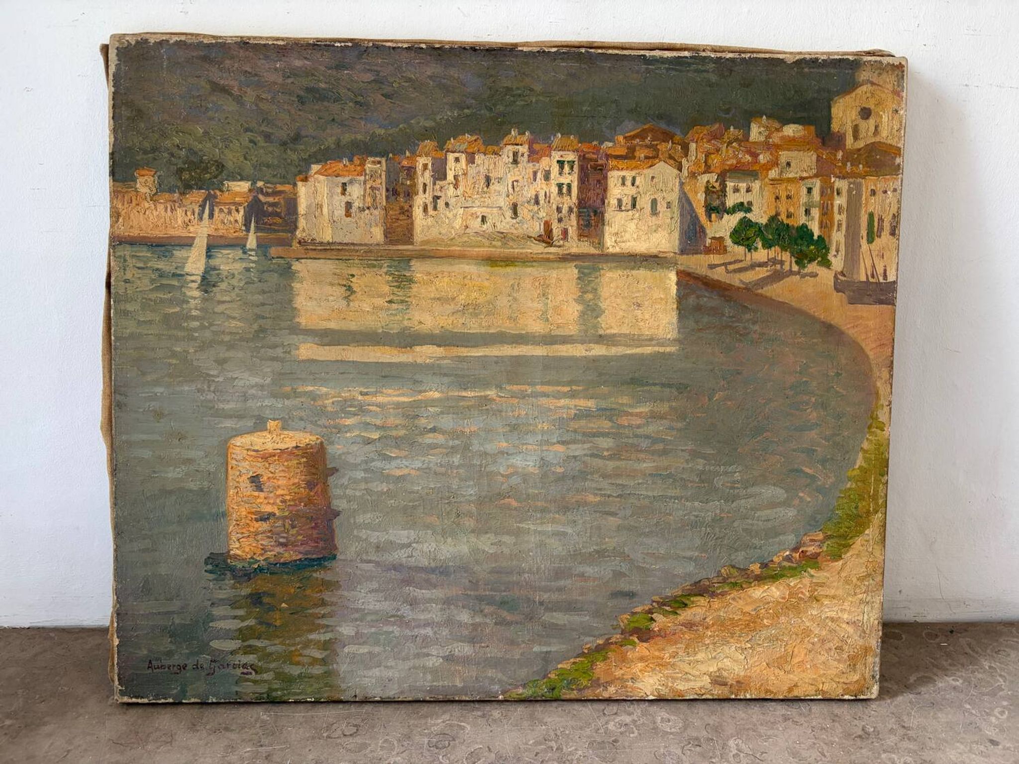 Bay of Cadaqués, oil on canvas signed Laurent Auberge de Gracias (1865-1920)