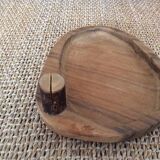 Wooden butter dish and knife