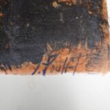 Jean Poulet (1926-2006) "the dead city" Oil on paper