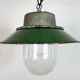 Green Enamel and Cast Iron Industrial Pendant Light, 1960s