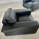 Lot 2 roche bobois designer leather armchairs 80s vintage custom aviator shape