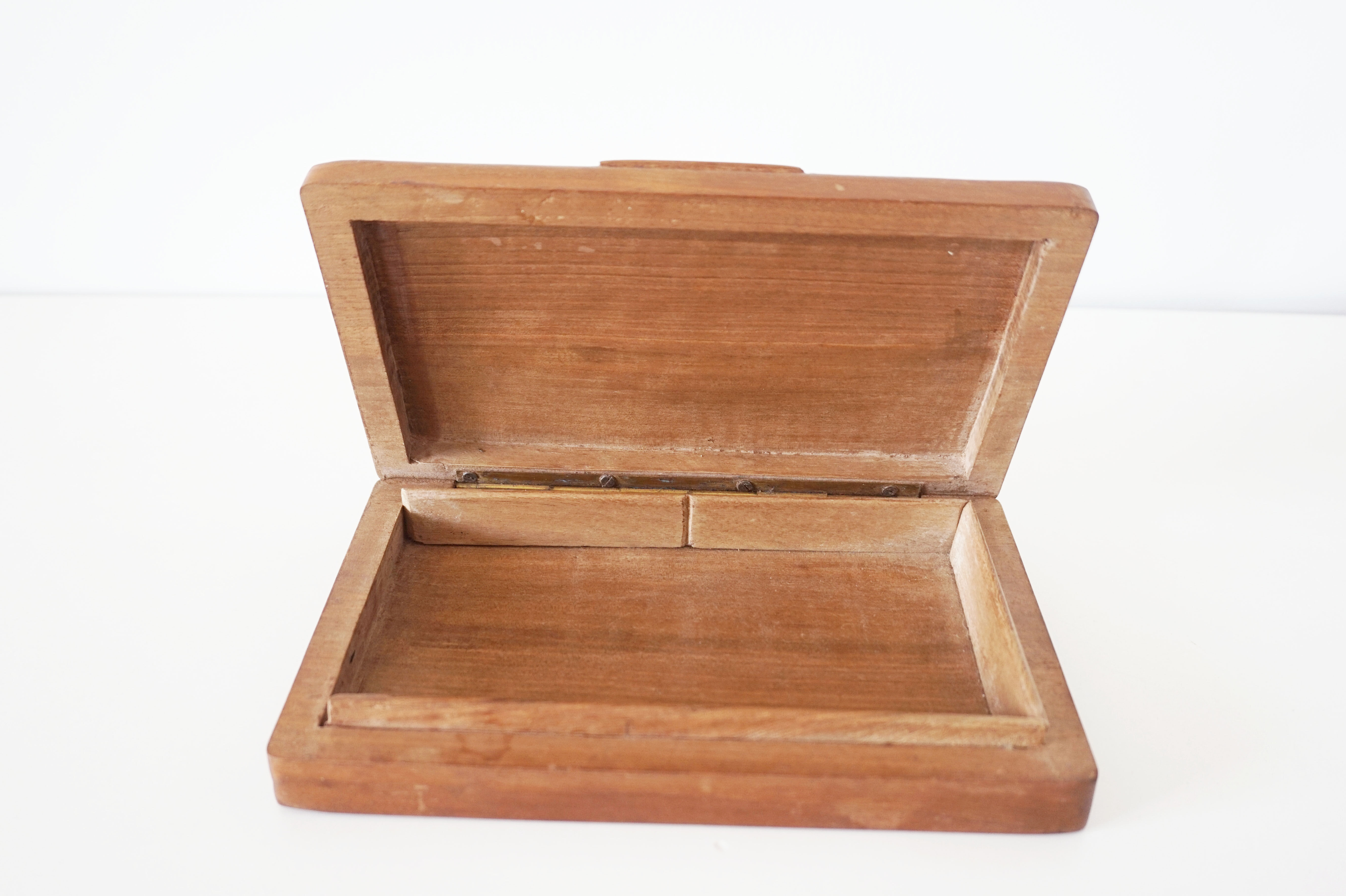 Antique chiseled wooden box