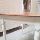 Old desk table in oak tapered white patinated feet