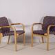 2 fauteuils Alvar Aalto modèle 45, années 1970, Artek Finlande