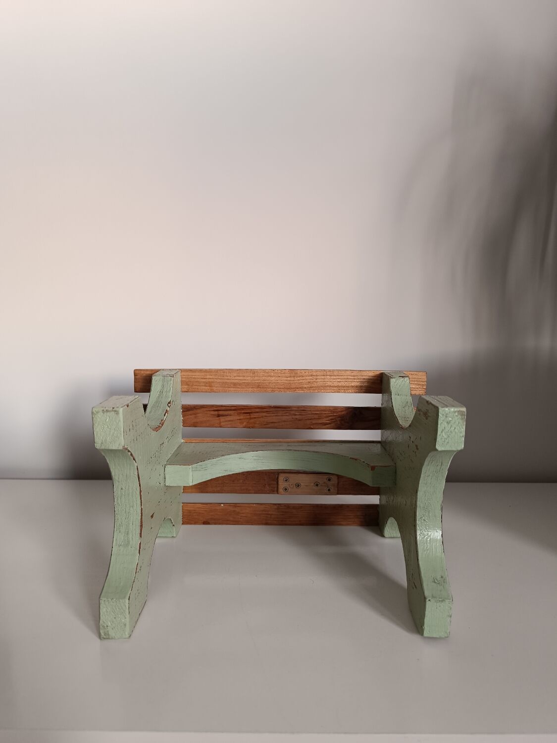 Small bench footrest in vintage solid wood