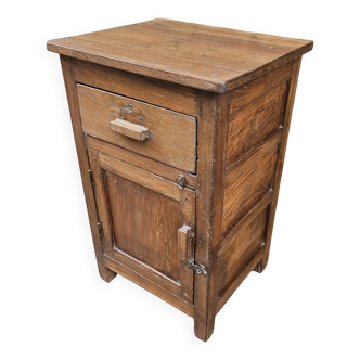 Old Burmese teak bedside - left opening
