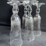 6 Champagne flutes – Baccarat/Saint Louis - Cut crystal - 19th century