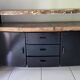 Multicoloured lacquered reclaimed wood buffet INDUSTRIAL
