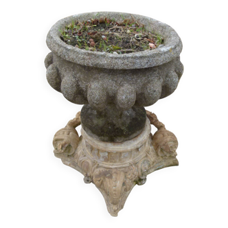 Jardiniere en pierre et terre cuite