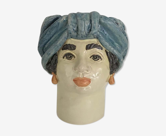 Vase tête moyenne bleu ciel