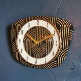 Vintage clock silent rectangular wall clock "Golden Black"