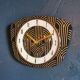 Vintage clock silent rectangular wall clock "Golden Black"