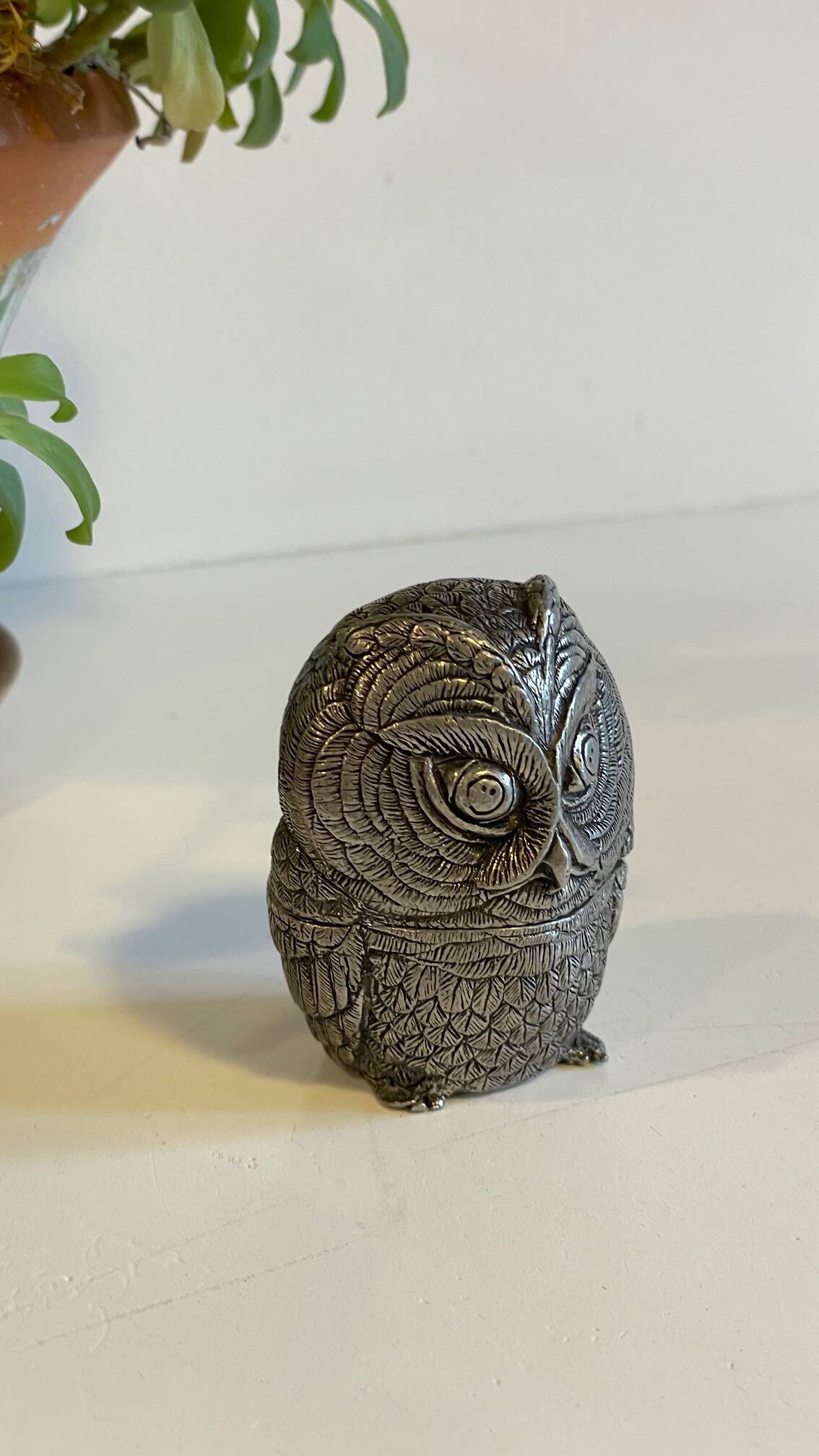 Pewter Owl Box by Etienne Sergent FRANCE