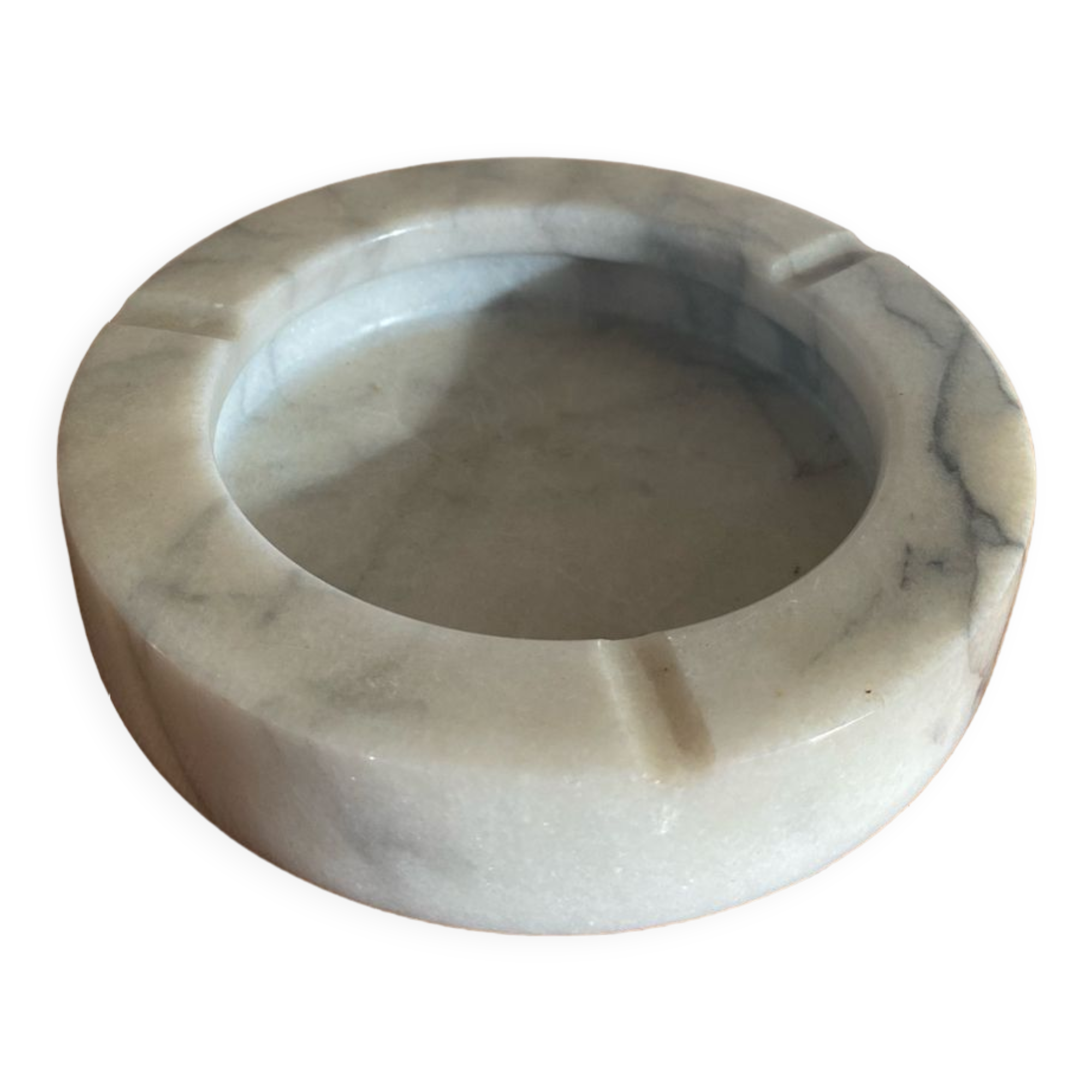 Cendrier vintage en marbre blanc