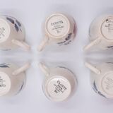 6 cups and under coffee cups Digoin Sarreguemines décor Cannes