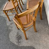 Set of 6 varnished bistro chairs