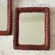 Paire de miroirs rotin osier vintage