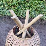 Pair of vintage wicker stools