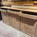 Meuble de métier / Arrière-comptoir en pitchpin – années 1930