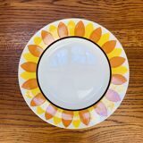 6 Sunflower dinner plates by Digoin Sarreguemines, vintage