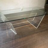Coffee table 70/80 plexi and glass top