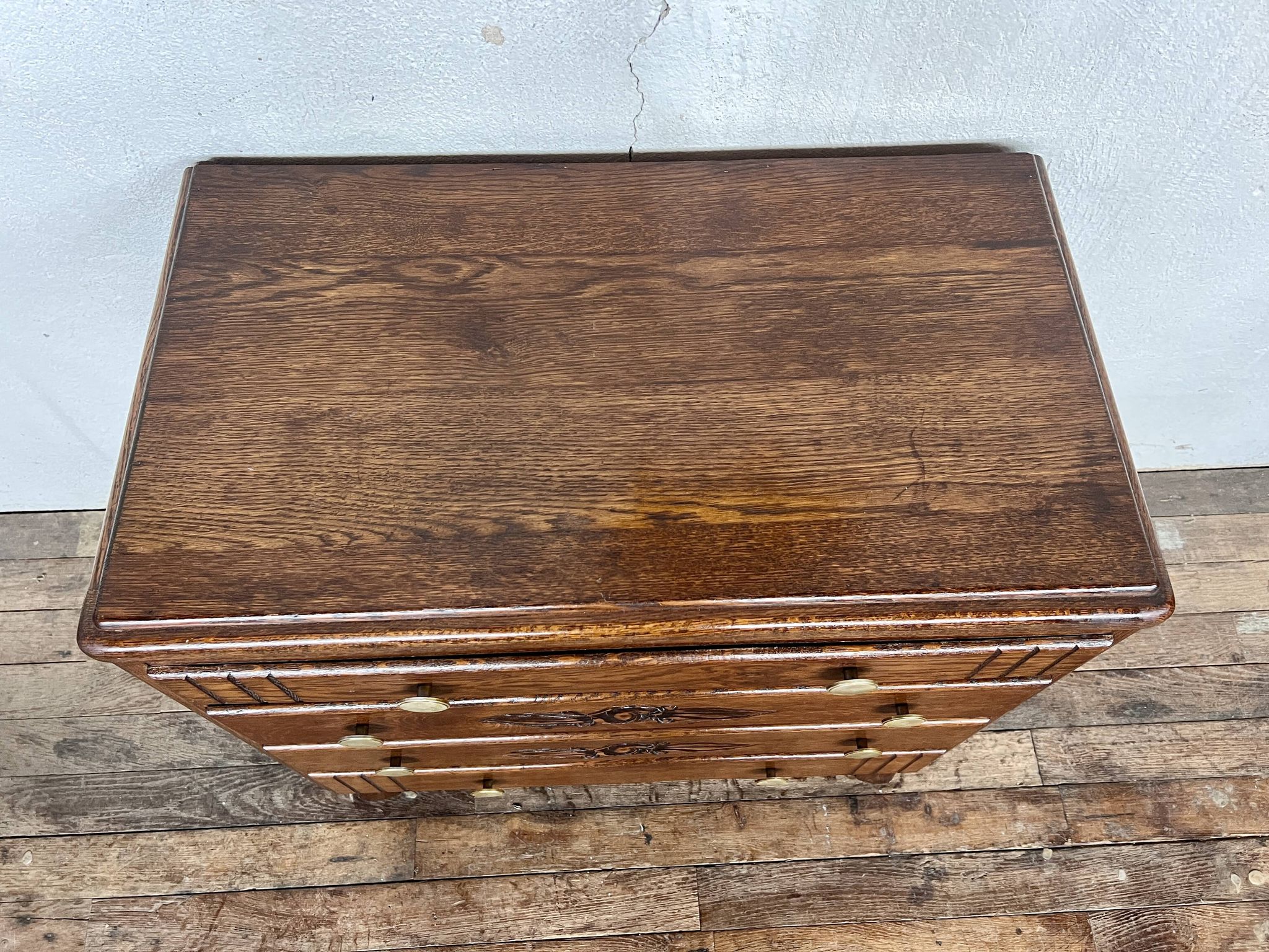 Chest of drawers semainier chiffonnier vintage oak 1950 style Art deco