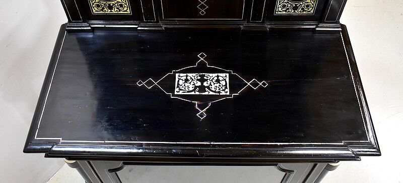 Ceremonial showcase in blackened pearwood, Napoleon III period - 1850