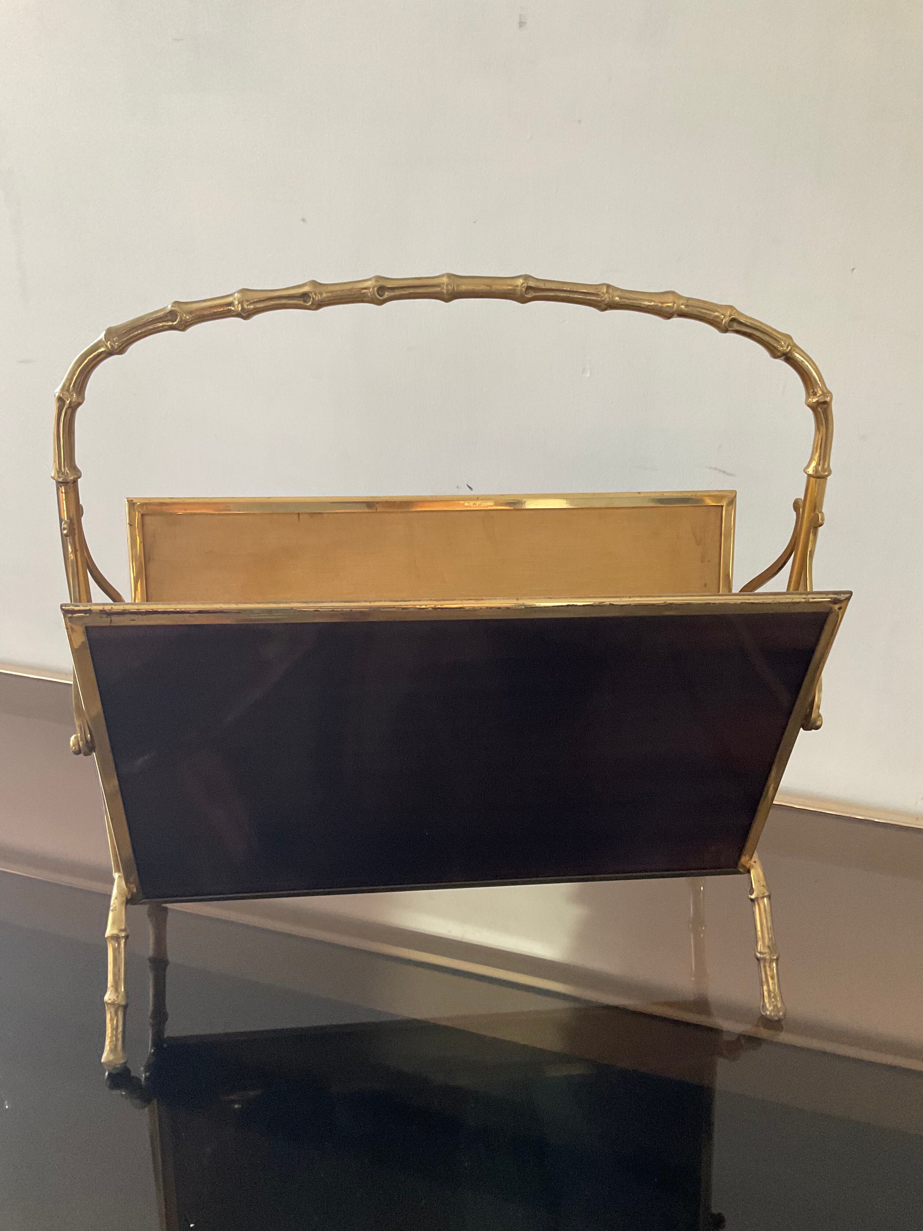 Magazine rack in bronze from the 50/60s