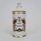 Old apothecary pot, pharmacy pot in snake porcelain, hand painted. Year 60