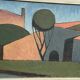Large Original Swedish Oil on Canvas – "Spansk By" by Emil Clahr (1905–1983) – Signed – 1961 – Vintage & Framed