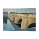 Oil on canvas, "The New Bridge packaged by Christo ", by Charnaux, XXth