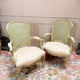 PAIRE DE FAUTEUILS EN BOIS LAQUÉ DE STYLE LOUIS XV XIX EME SIÈCLE  