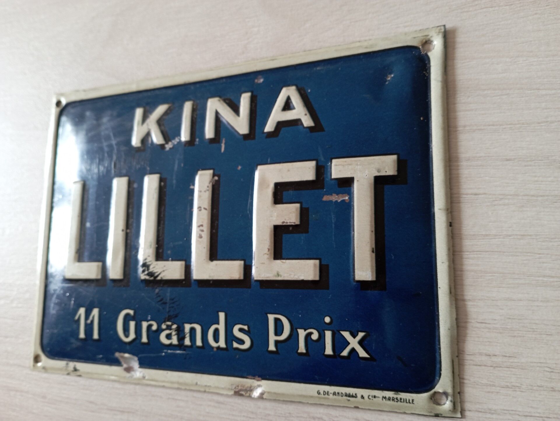 Old Lillet advertising plaque