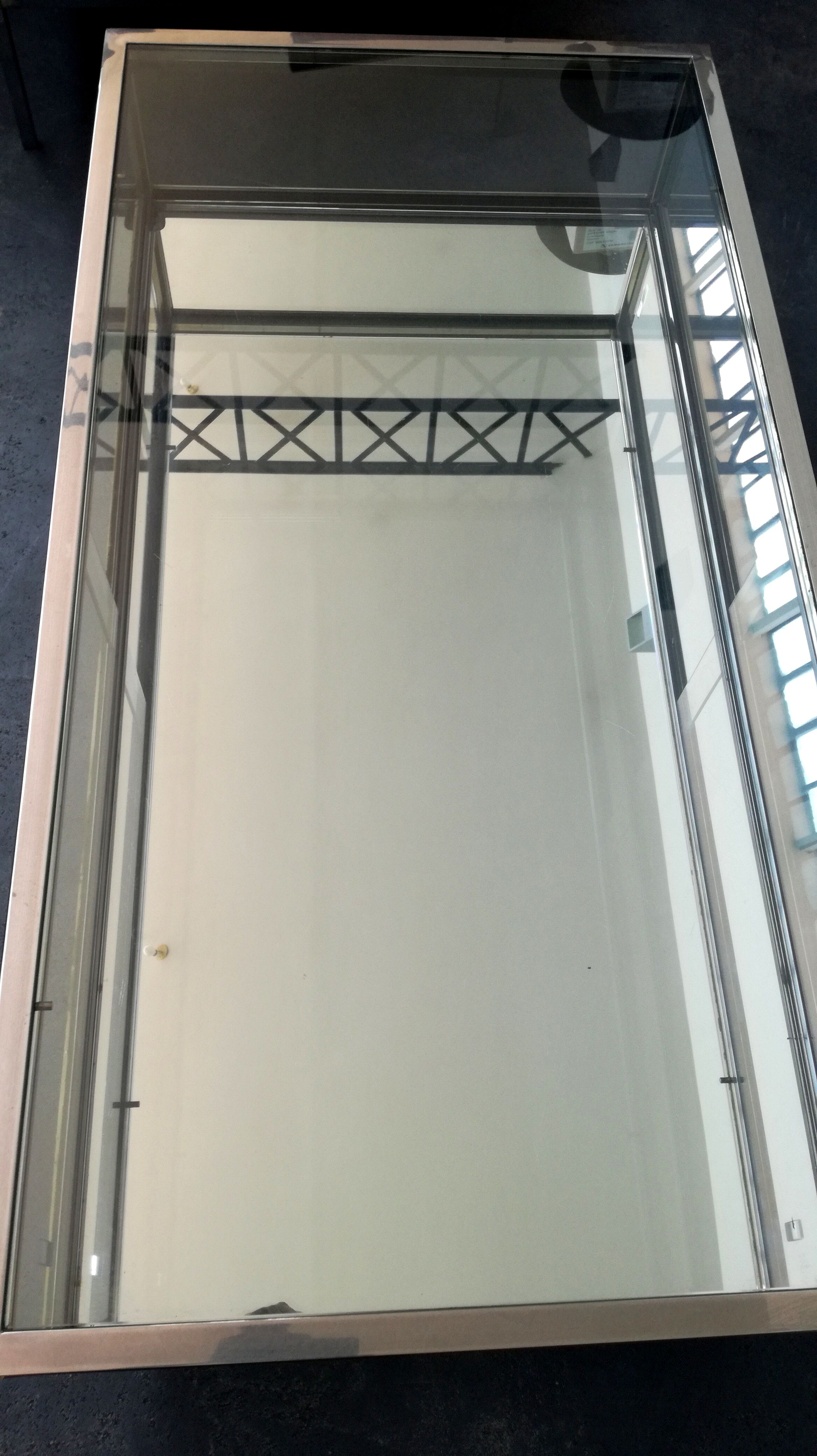 1970 chrome showcase coffee table