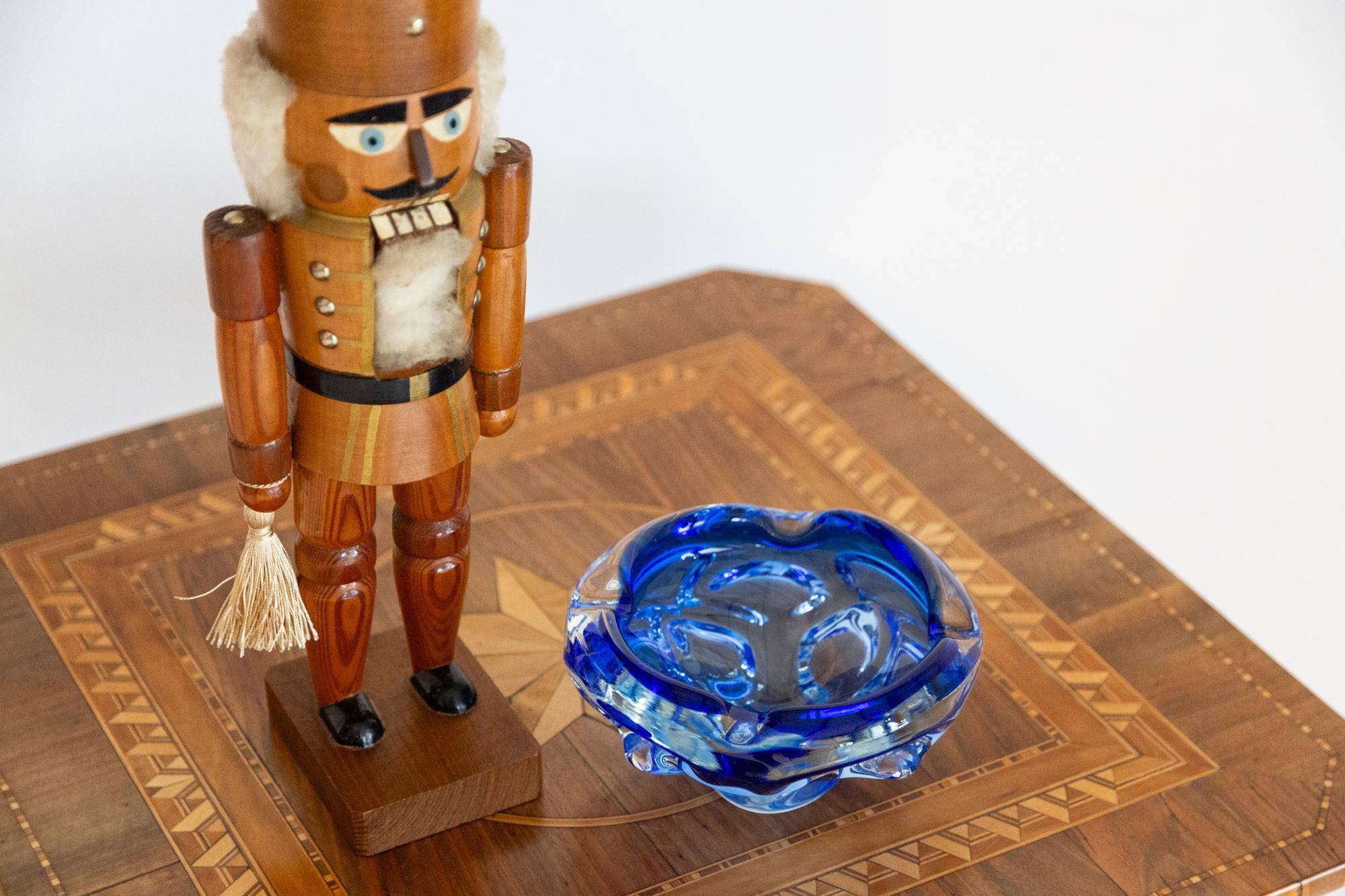 Artistic blue glass ashtray bowl from the mid-20th century, Italy, 1970s.