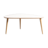 Table basse tripode avec plateau blanc