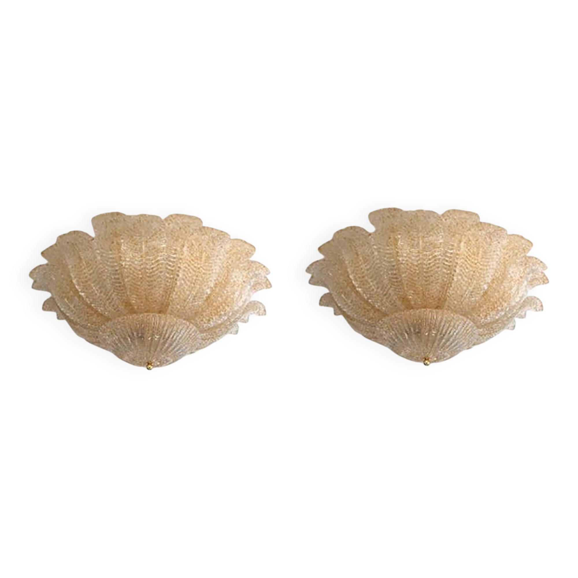 Murano Style Glass Sputnik Chandelier Flush Mounts - a Pair