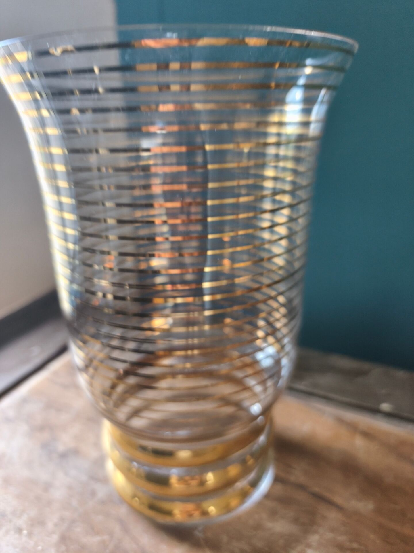 Vintage gold glass vase