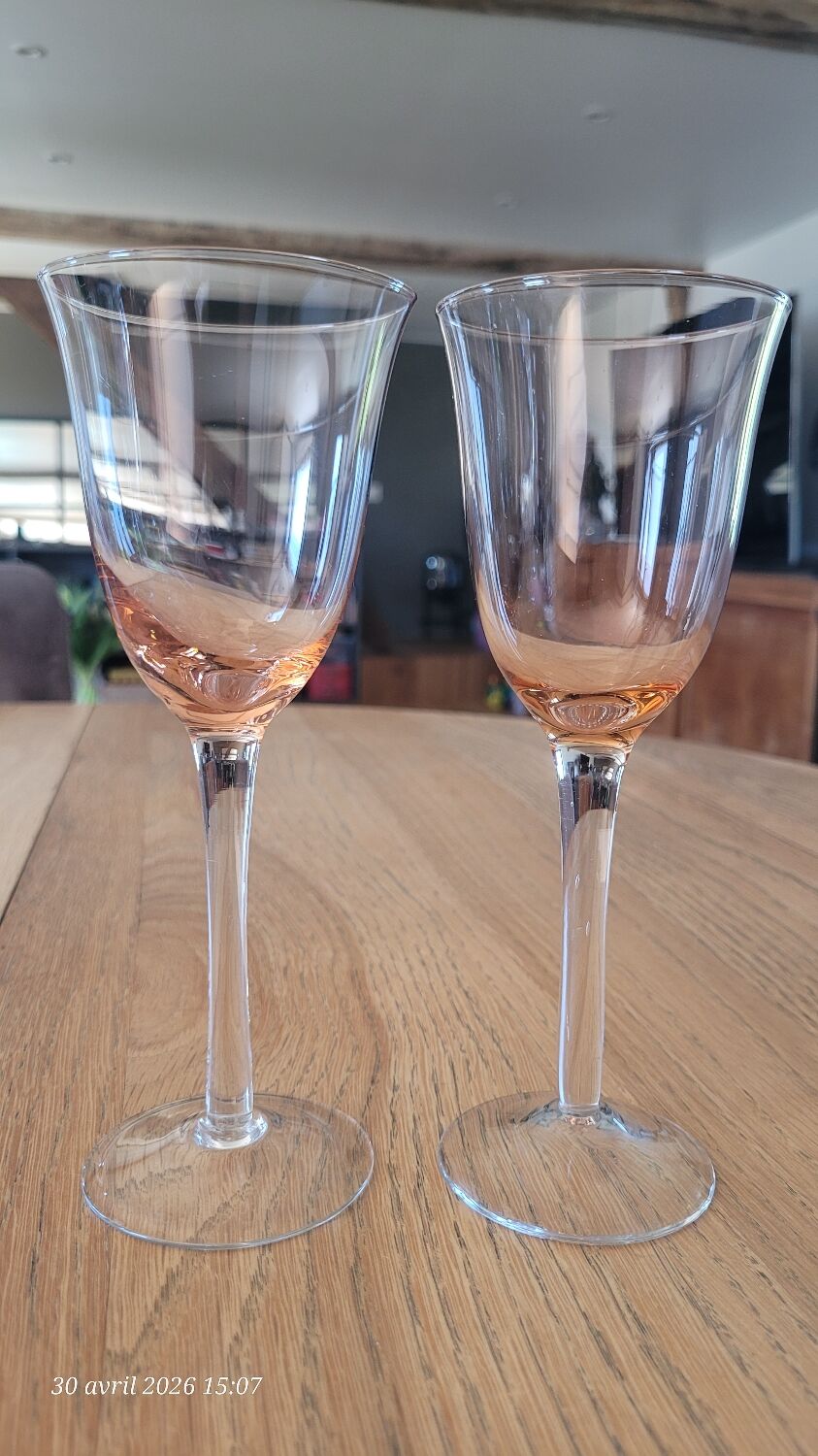 10 coloured glass stemmed glasses