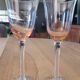 10 coloured glass stemmed glasses