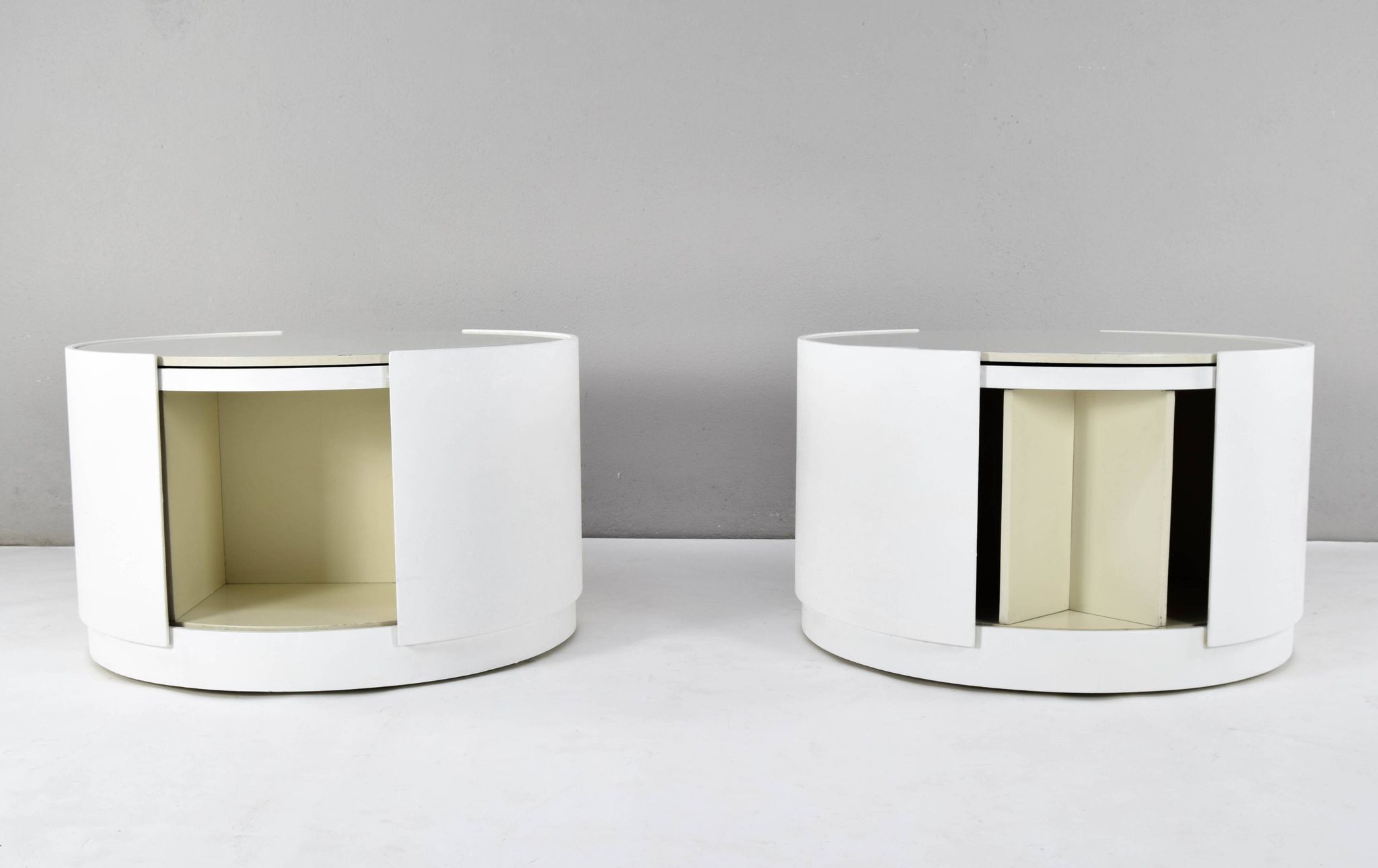 Set of Two Eugenio Gerli Tavolino container girevole T128 Revolver Italy 1969