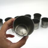 Set of 10 tin cups