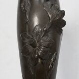 Pewter vase, "Young woman picking a water lily", signed P. Jean, Art Nouveau early twentieth century