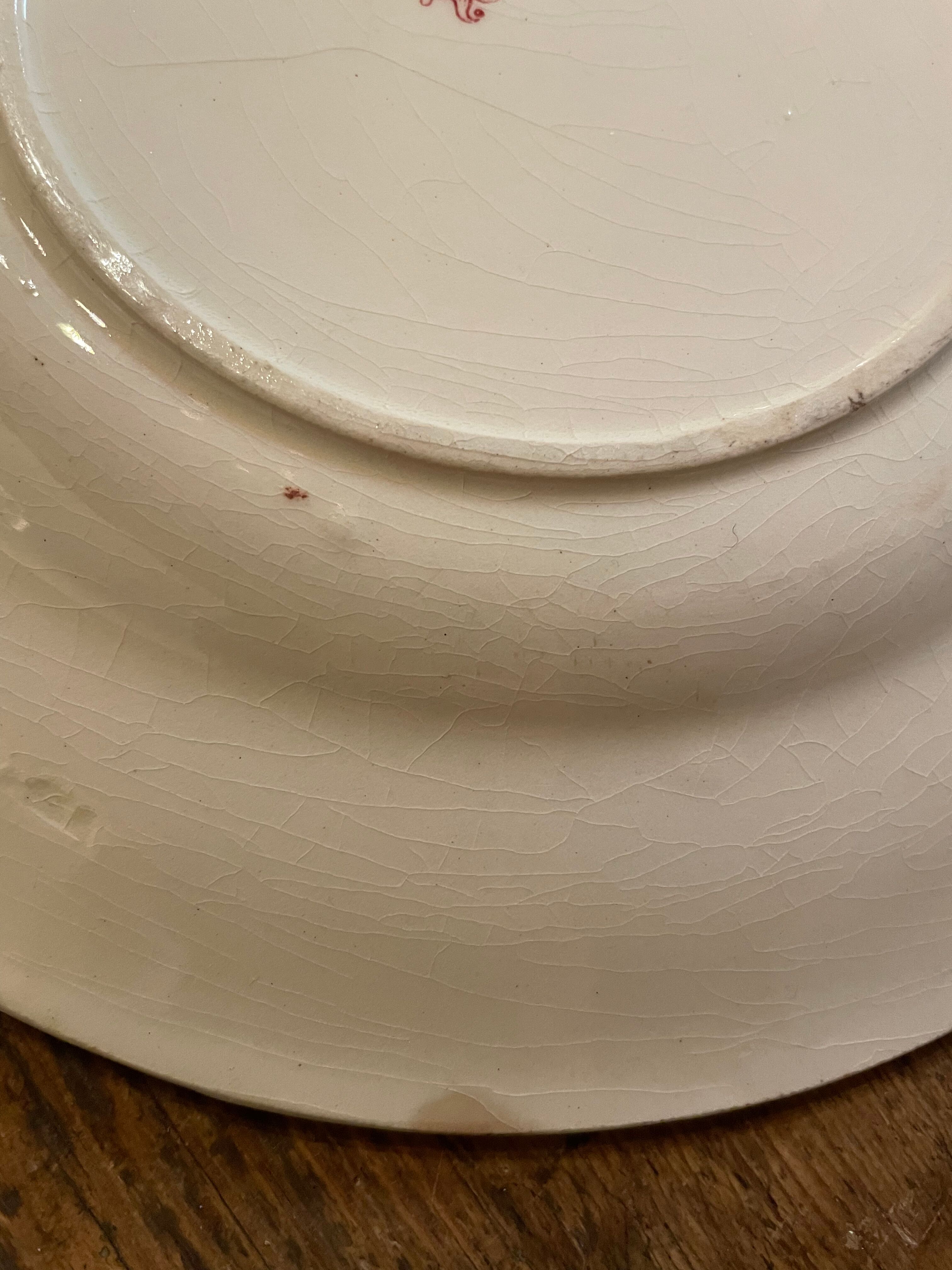 3 plates Terre de Fer Gien model "Tulips"