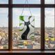 Vitrail chat – Style Tiffany fait main, panneau décoratif mural