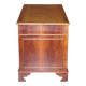 Vintage walnut desk with a leather top and two drawers.
