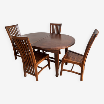 Set of wooden table and chairs