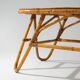 Table basse ovale en osier, années 1950